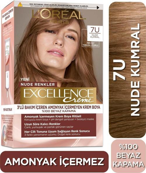 L’Oréal Paris Excellence Creme Nude Renkler Saç Boyası – 7U Nude Kumral