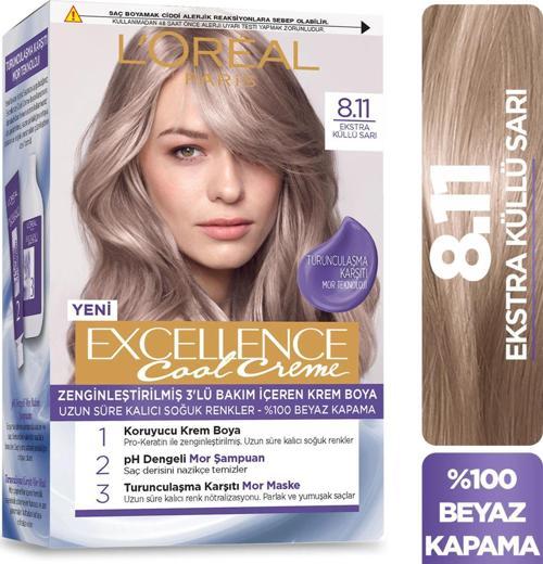 L’Oréal Paris Excellence Cool Creme Saç Boyası – 8.11 Ekstra Küllü Sarı