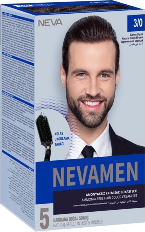 3.0 Kahve Siyah Men Amonyaksız Krem Saç Boyası Seti