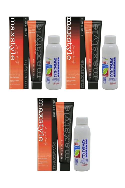 SPS739 Argan ve Keratin 2025/06 Koyu Kumral 60 Ml 3 Adet Saç Boyası + 3 Adet 90 Ml Oksidan