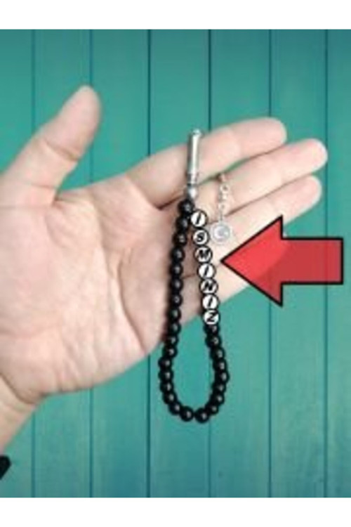 ÖKTEM İSMİNE ÖZEL TESBİH KİŞİSELLEŞTİRİLEBİLİR HEDİYE KÜRE KESİM ONİKS TAŞI TESBİH ONİX-969