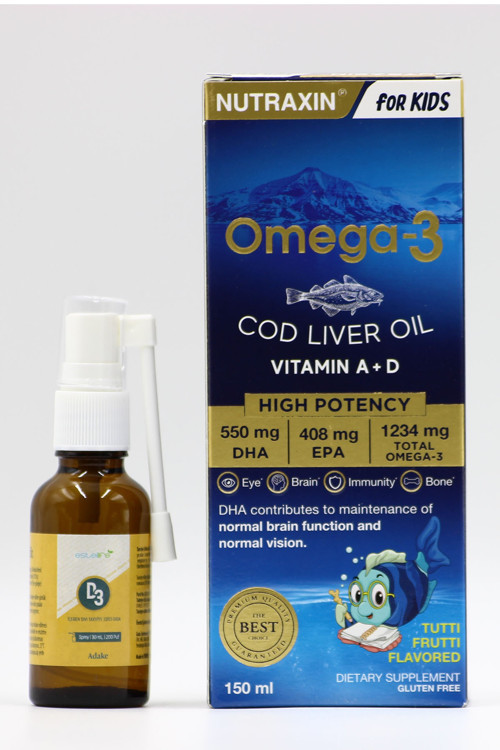 Çocuklar İçin Omega-3 Karışık Meyveli Balık Yağı D3 Vitamin Sprey 30ml | 200 Puf