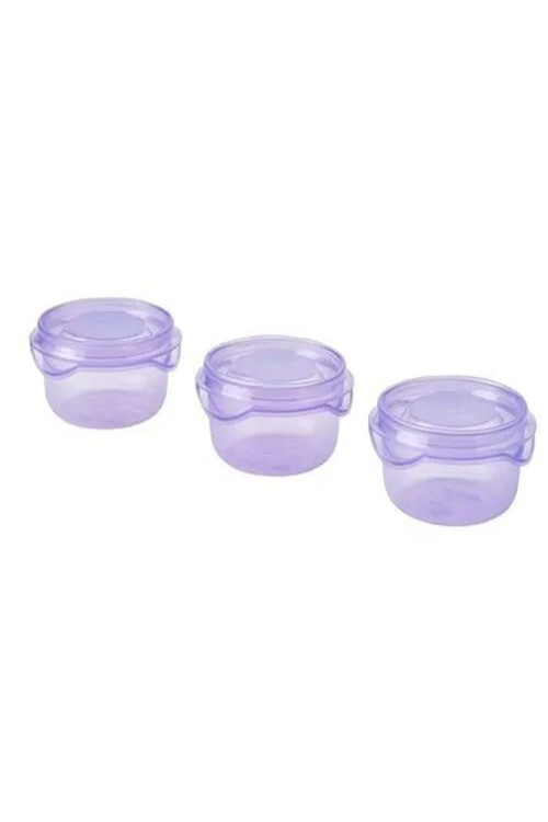 PRUTA PLASTİK SAKLAMA KABI SETİ LİLA 3 PARÇA 70 ML