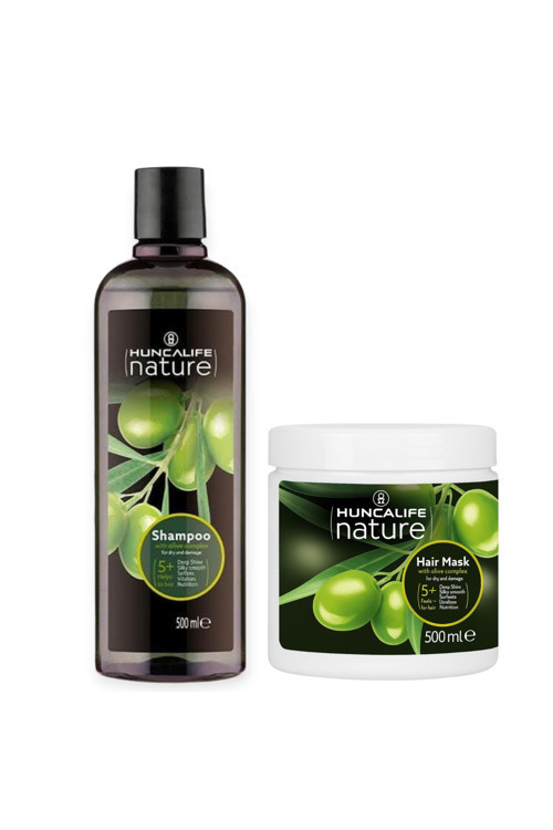 Nature Zeytinyağlı Şampuan 500 ml + HL Nature Zeytinyağlı Saç Maskesi 500 ml