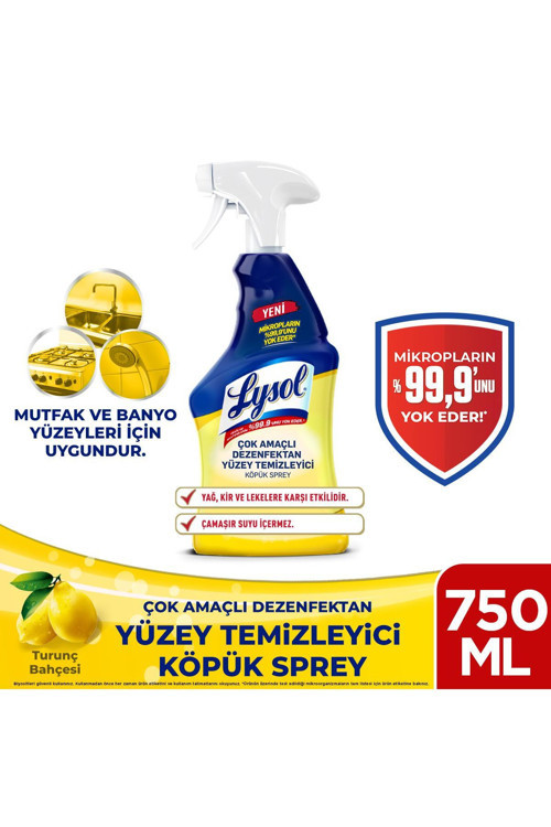 Çok Amaçlı Dezenfektan Yüzey Temizleyici Köpük Sprey 750 ml