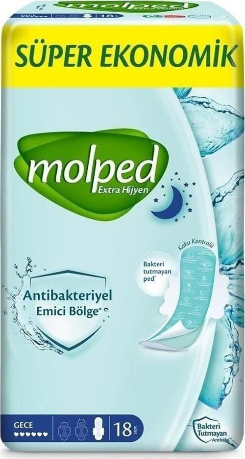 Hijyenik Ped Antibakteriyel Uzun 18'Li