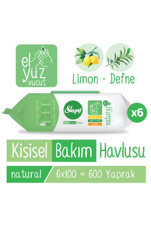 Natural Kişisel Bakım Havlusu 6x100 (600 Yaprak)