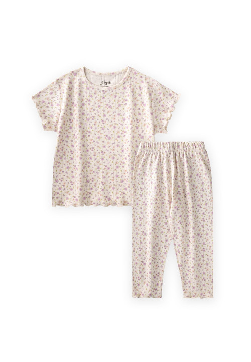 Desenli Pijama Takımı 1-8 Yaş Çıtır Çiçek Desen