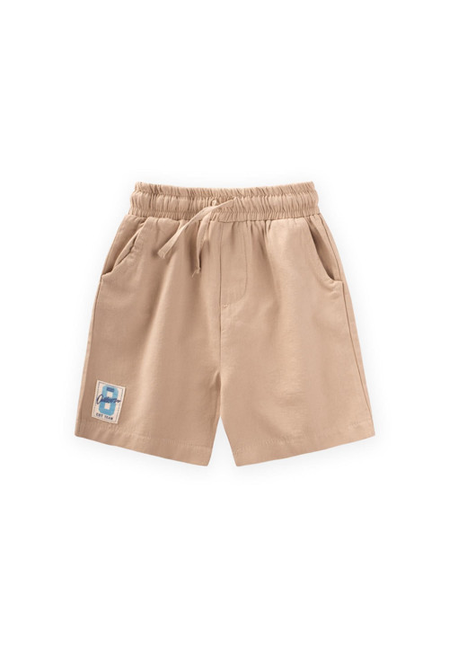 Etiket Detaylı Flanel Kapri 1-7 Yaş Bej