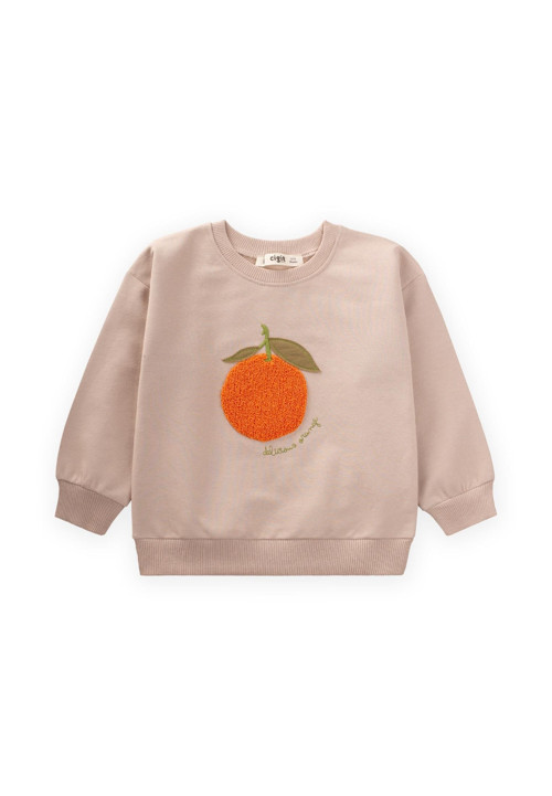 Süzene Nakışlı Sweatshirt 1-7 Yaş Bej