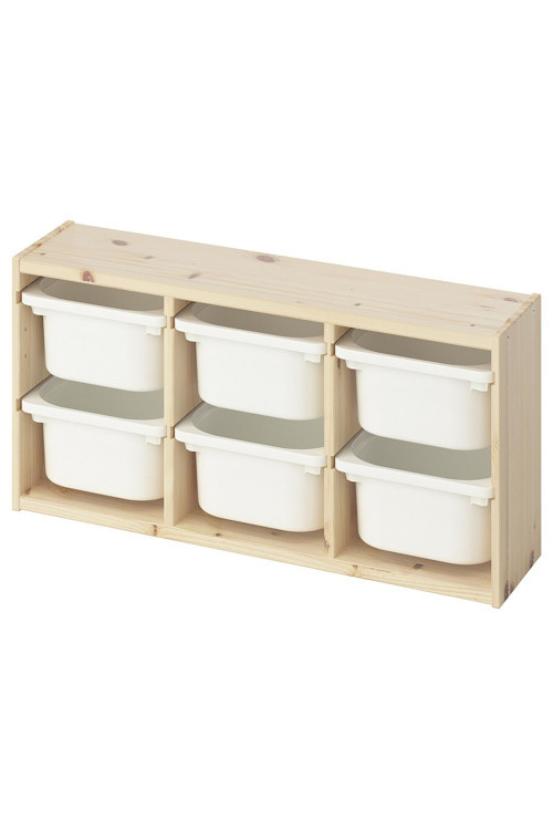Çam Dayanıklı Saklama Ünitesi 93x21x30 cm Çocuk Odası Oyuncak Dolabı Düzenleyici