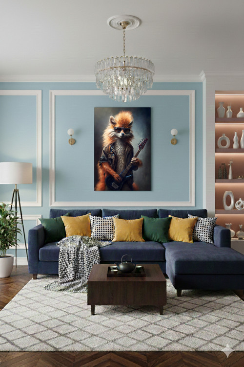 BLT DİZAYN Rockstar Tilki Tasarımlı Modern Cam Tablo