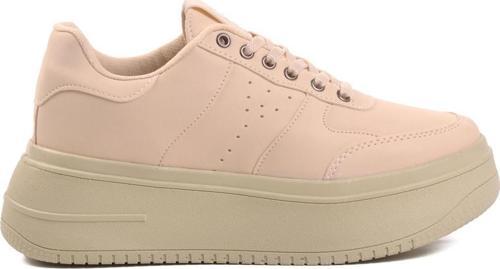 DNP-2109 Bej Kalın Taban Kadın Sneaker