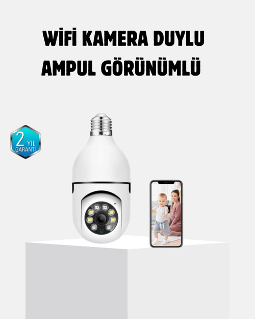 popüler 360 Derece Dönebilen Akıllı Duylu Kamera – PTZ, Uzaktan Kontrol, Hareket Algılama 202