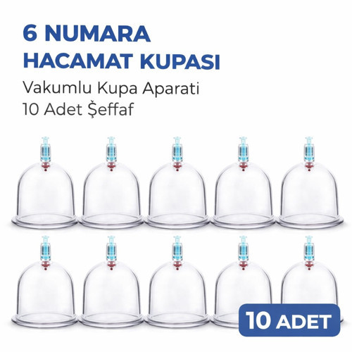Büro Ev Ofis Kişisel Masaj Bakımı için 10ADET No6 Plastik Vücut Vakum Kupa Kabı Seti