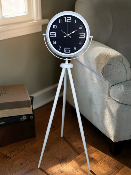 Büro Ev Ofis Dekoru için Ayaklı Beyaz Kontrast Stil Tripod Saat