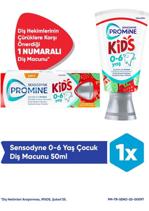 Promine Kids Çilekli & Tatlı Naneli Diş Macunu 50 Ml