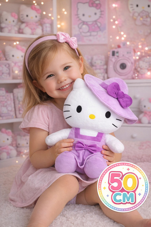 Hello Kitty Şapkalı Peluş Oyuncak - 50 CM