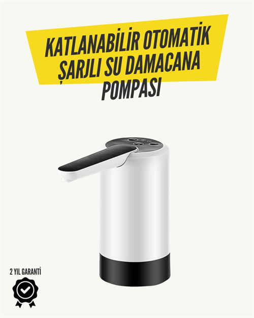 8000mAh Şarjlı Damacana Su Pompası | Tek Tuşla Otomatik Su Alımı | 40-80 Sn Dolum | Katlanabil