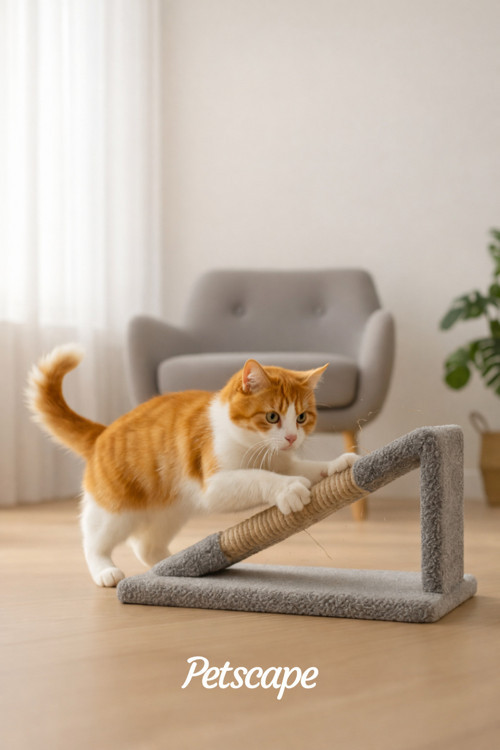 Kedi Rampa Tırmalama Tahtası İthal Jüt/Sisal İpli Eğimli Tırmalama Rampası