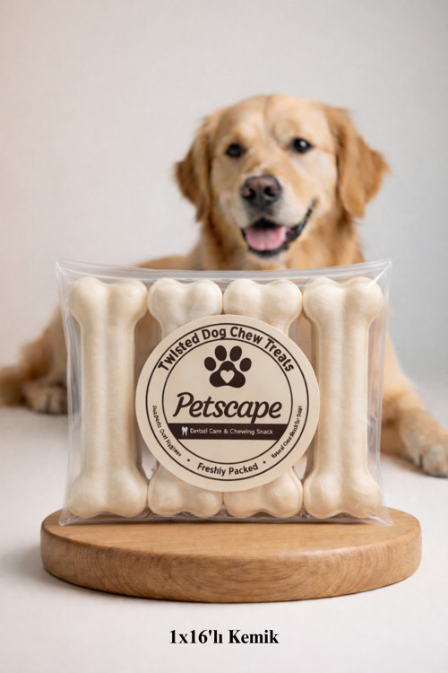 Taze Paketlenmiş Diş Kaşıyıcı Köpek Ödülü Beyaz Diş Sağlığı Çiğneme Kemiği 16x7cm Ekonomik Paket