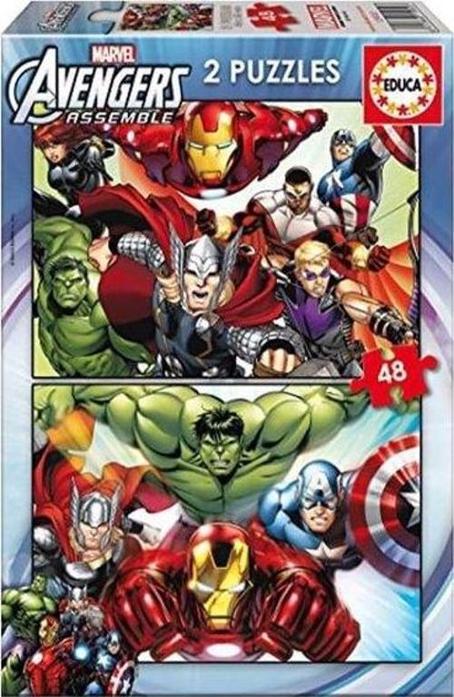 15932 Avengers Karton 2x 48 Parça İkili Çocuk Puzzle