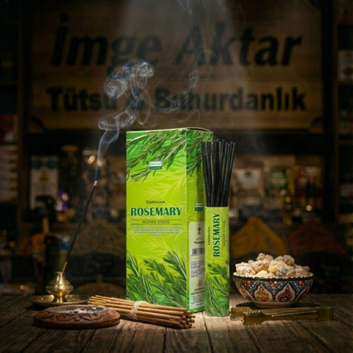 Darshan Biberiye (Rosemary) Çubuk Tütsü (20'li Paket) - Zihin Açıcı