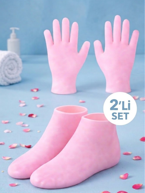 Silikon Ayak Bakım Çorabı & El Peeling Eldiveni – 2’li Bakım Seti Ultra Esnek