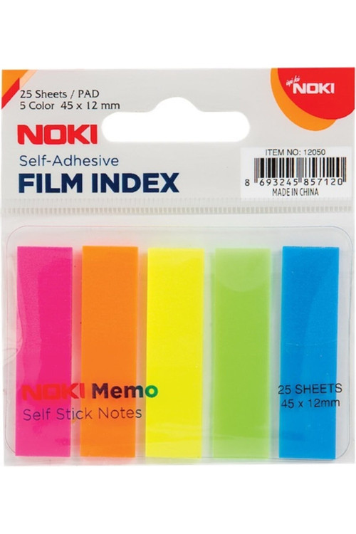 Film Index Memo 5 Renk 12x45mm 25 Yp. 12050 Yapışkan Notluk 1 Adet
