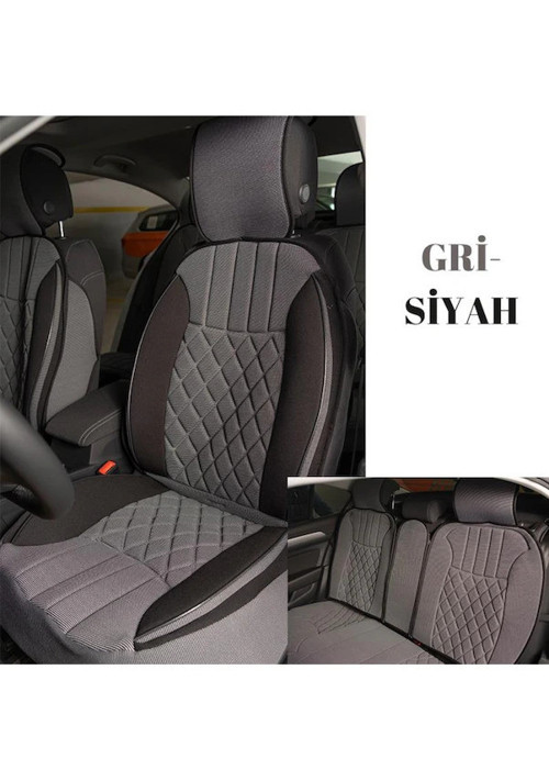 Togg T10X Oto Koltuk Minderi Ön Arka 5'li Takım Elegance Gri Siyah FS