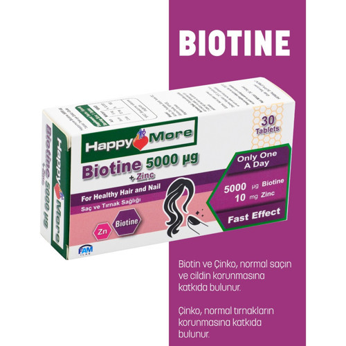 More Biotin ve Çinko içeren 30 Tablet Takviye Edici Gıda