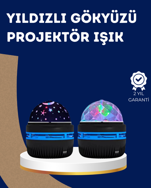 tekno 360° Dönen Galaxy Projektörlü Gece Lambası – Star Master Yıldızlı Gökyüzü Efekti
