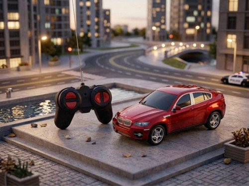 BMW X6 Uzaktan Kumandalı Pilli 1:18 Ölçekli Işıklı 4 Fonksiyonlu Oyuncak Model Araba