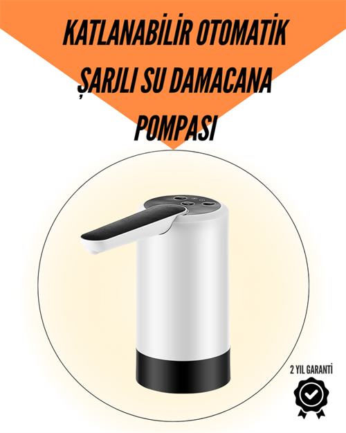 popüler Şarjlı Su Pompası 8000mAh | Cam Damacana Uyumlu | Tek Tuşla Kontrol | USB Şarjlı Otom
