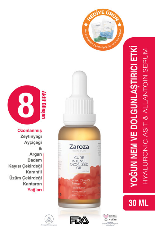 Saç Dökülmesine Karşı Ozonlu Yoğun Bakım Yağı - Cure Intense Ozonized Oil - 30 Ml
