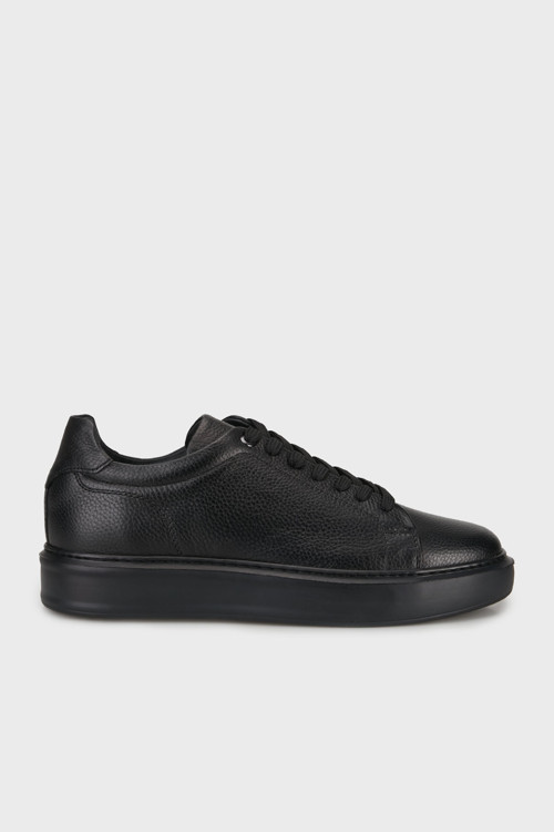 Hakiki Deri Sneaker Erkek Ayakkabı 15218661S1 SİYAH-SİYAH