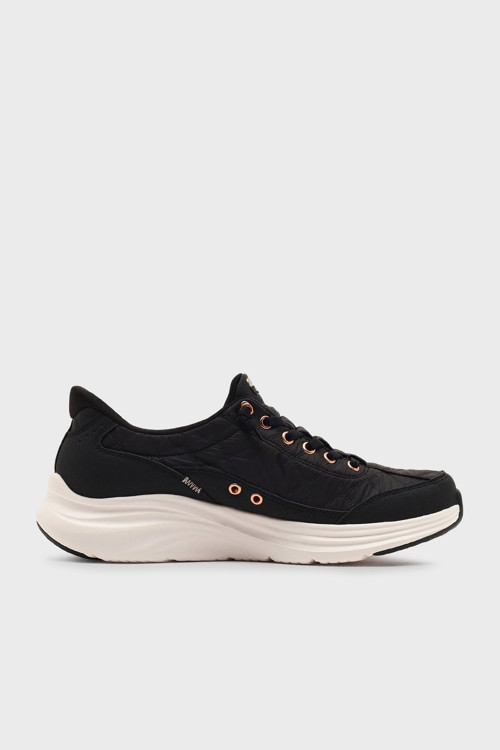 Logolu Memory Foam Sneaker Bayan Ayakkabı 150413 BKRG Siyah-Pembe Altın