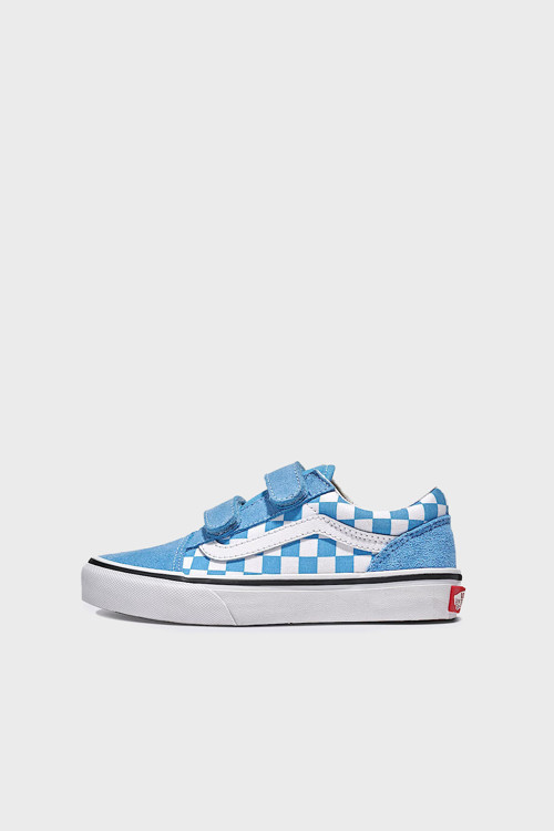 Old Skool V Cırt Cırtlı Kanvas Sneaker Unisex Çocuk Ayakkabı VN000CYDE2W1 MAVİ-BEYAZ