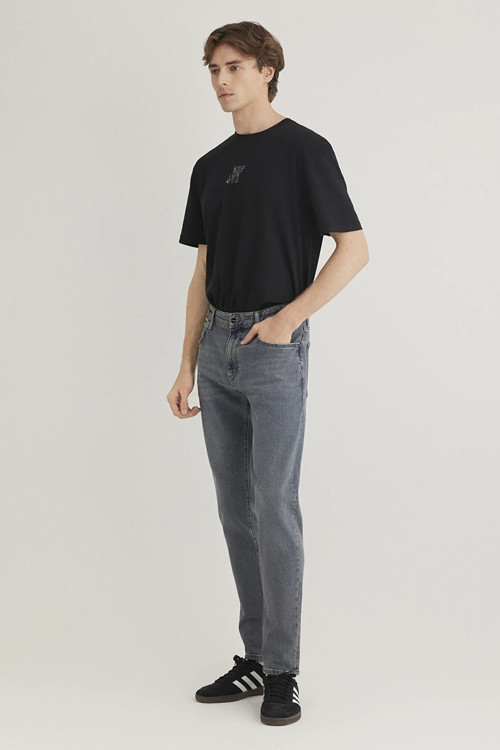Milan Streç Pamuklu Tapered Fit Normal Bel Daralan Paça Jeans Erkek Kot Pantolon 0081089341 AÇIK MAVİ