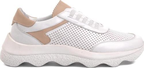 2314004 Beyaz İçi Dışı Hakiki Deri Kadın Sneaker