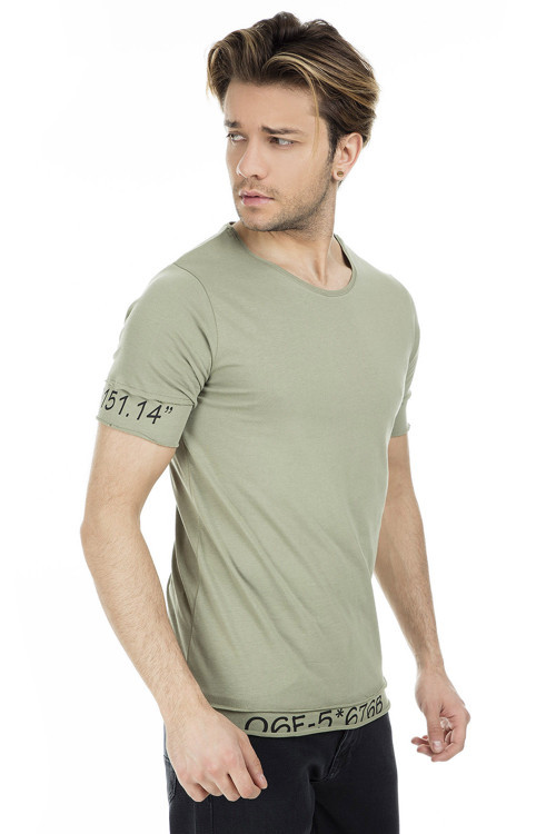 Bisiklet Yaka Erkek T Shirt ME19S214357 HAKİ