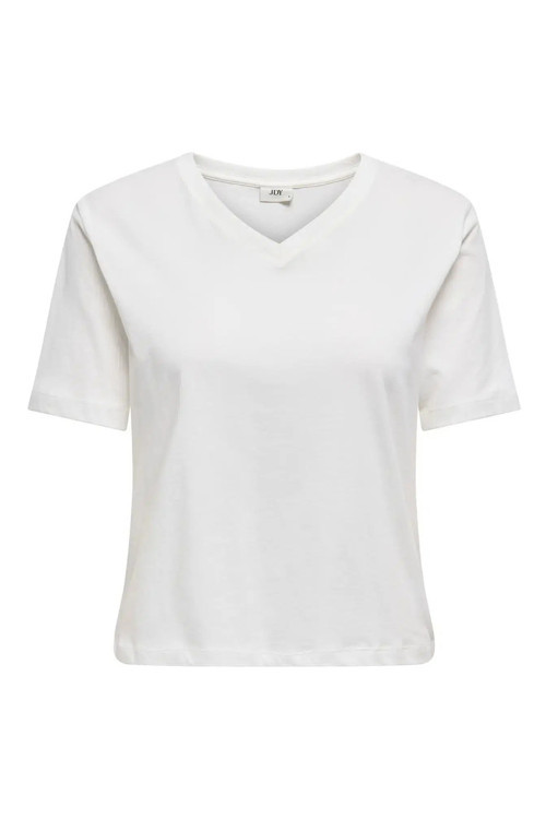 Jdyrex % 100 Pamuk Regular Fit V Yaka Bayan T Shirt 15352294 KREM