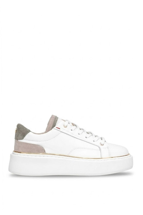 1247 Kadın Hakiki Deri Klasik Sneaker Beyaz