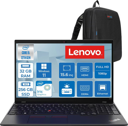 Thinkpad L15 Gen 3 Intel Core I5-1235U 32GB 256GB SSD Intel® Iris® Xe Gpu 15.6" Fhd (1920X1080) IPS WIN11PRO Taşınbilir Bilgisayar 21C3006ETXP11+ZETTAÇANTA
