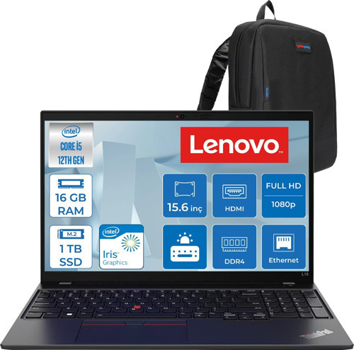 Thinkpad L15 Gen 3 Intel Core I5-1235U 16GB 1tb SSD Intel® Iris® Xe Gpu 15.6" Fhd (1920X1080) IPS Freedos Taşınbilir Bilgisayar 21C3006ETXF03+ZETTAÇANTA