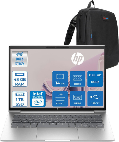 Probook 440 G10 Intel Core I5-1334U 48GB 1tb SSD Intel® Iris® Xe Graphics 14"fhd 1920X1080 IPS Freedos Taşınbilir Bilgisayar B2PH4ESF18+ZETTAÇANTA
