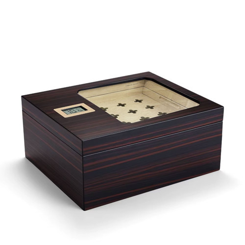 Camlı Puro Kutusu Humidor Ebony 40's