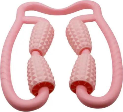 Selülit Masaj Rulosu 4 Topuzlu Masaj Aparatı Pembe Renk