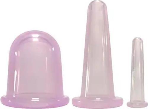 Silikon Yüz  ve Boyun Masaj Kupa Seti 3'lü Mor Renk
