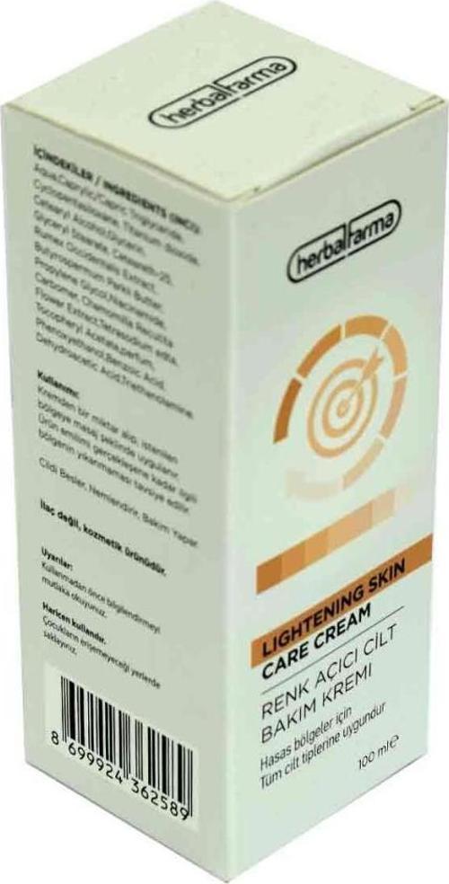 Herbalfarma Cilt Rengi Açıcı Krem Renk Açıcı Bakım Kremi 100 ML